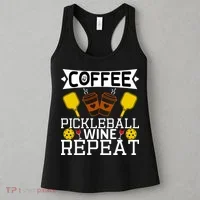 Coffee Pickleball Wine Repeat Women's Tank Top thumb 3