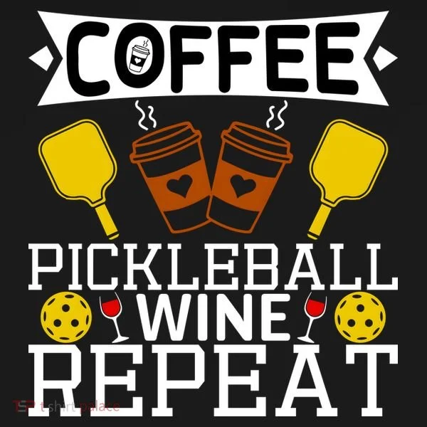 Coffee Pickleball Wine Repeat Women's Long Sleeve Shirt