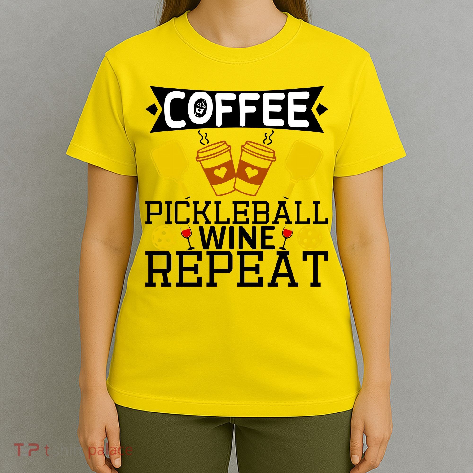 Coffee Pickleball Wine Repeat T-Shirt