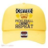 Coffee Pickleball Wine Repeat Hat thumb 0
