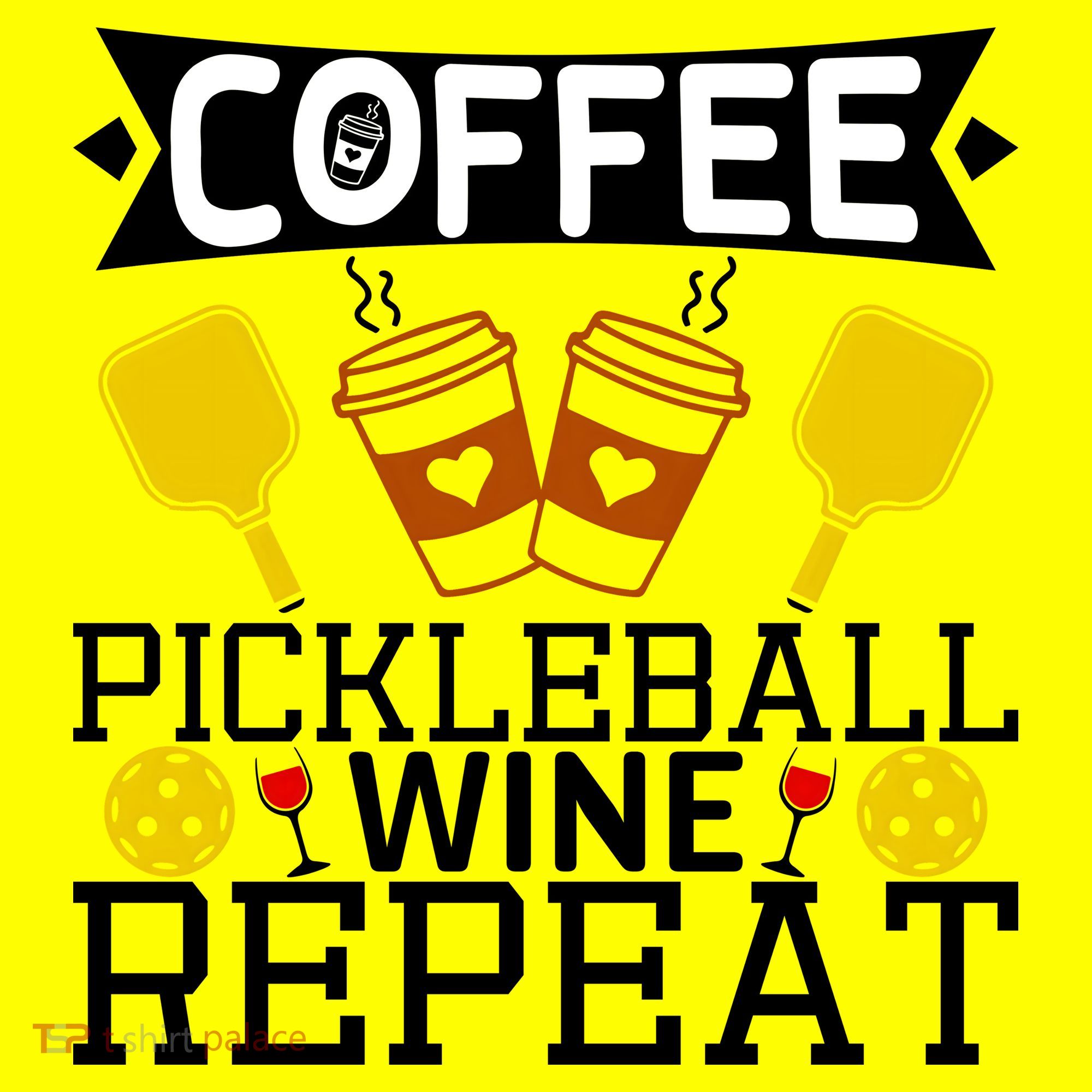 Coffee Pickleball Wine Repeat Hat