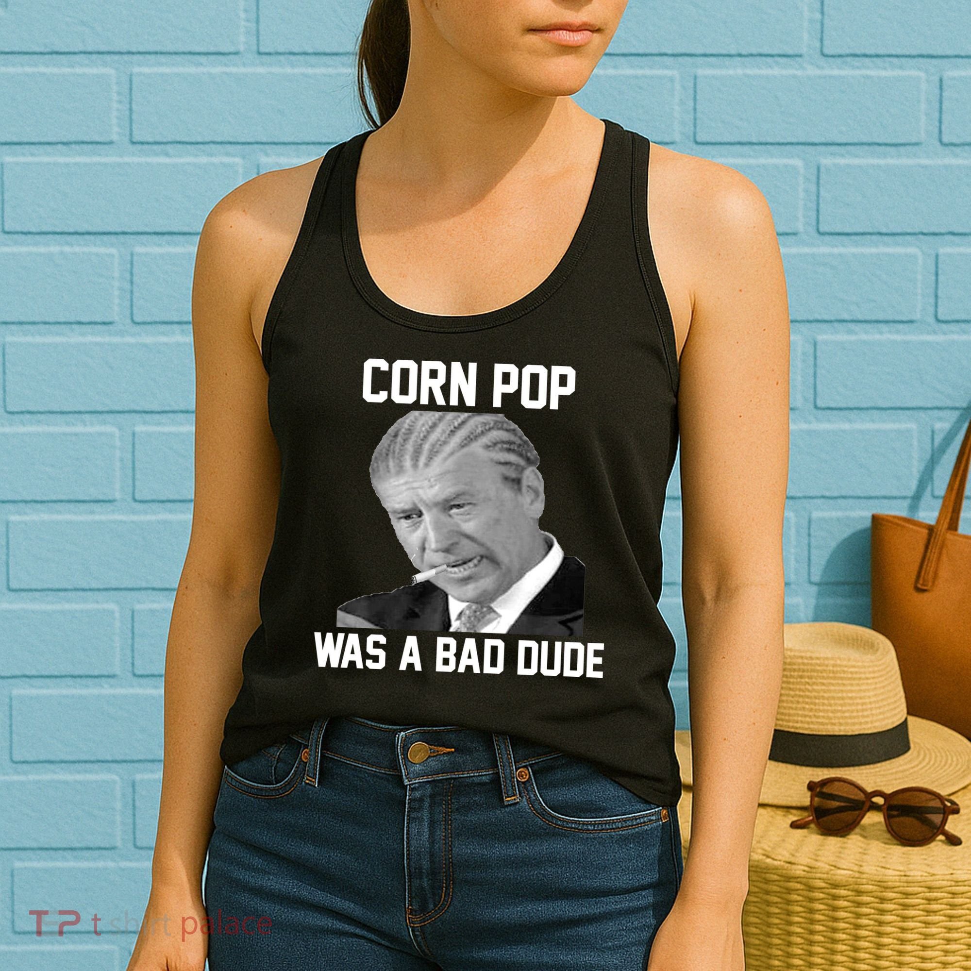 Corn Pop Was A Bad Dude Joe Biden Parody Women's Tank Top