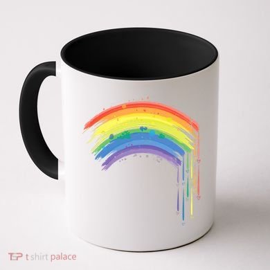 Cute Painted Watercolor Rainbow And Hearts Coffee Mug