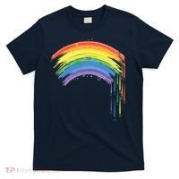 Cute Painted Watercolor Rainbow And Hearts T-Shirt thumb 0