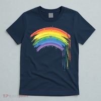 Cute Painted Watercolor Rainbow And Hearts T-Shirt thumb 5