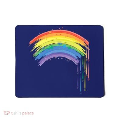 Cute Painted Watercolor Rainbow And Hearts Mousepad