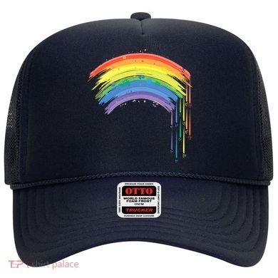 Cute Painted Watercolor Rainbow And Hearts Hat