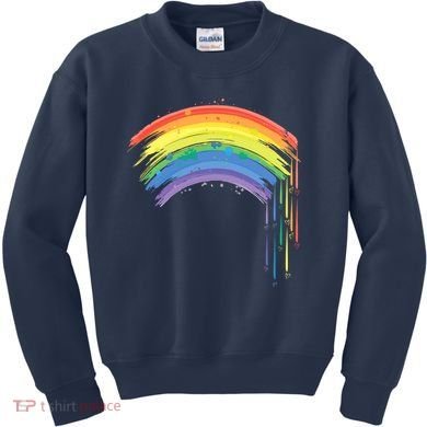 Cute Painted Watercolor Rainbow And Hearts Kids Sweatshirt
