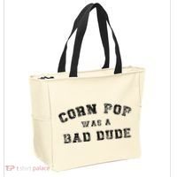 Corn Pop Was A Bad Dude Athletic Cornpop Meme Tote Bag thumb 2