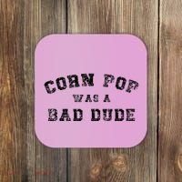 Corn Pop Was A Bad Dude Athletic Cornpop Meme Coaster thumb 0
