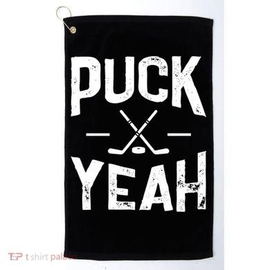 Cool Puck Yeah Design For Ice Hockey Player Gift Golf Towel
