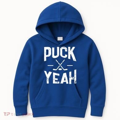 Cool Puck Yeah Design For Ice Hockey Player Gift Kids Hoodie