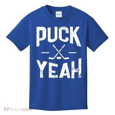 Cool Puck Yeah Design For Ice Hockey Player Gift Kids T-Shirt