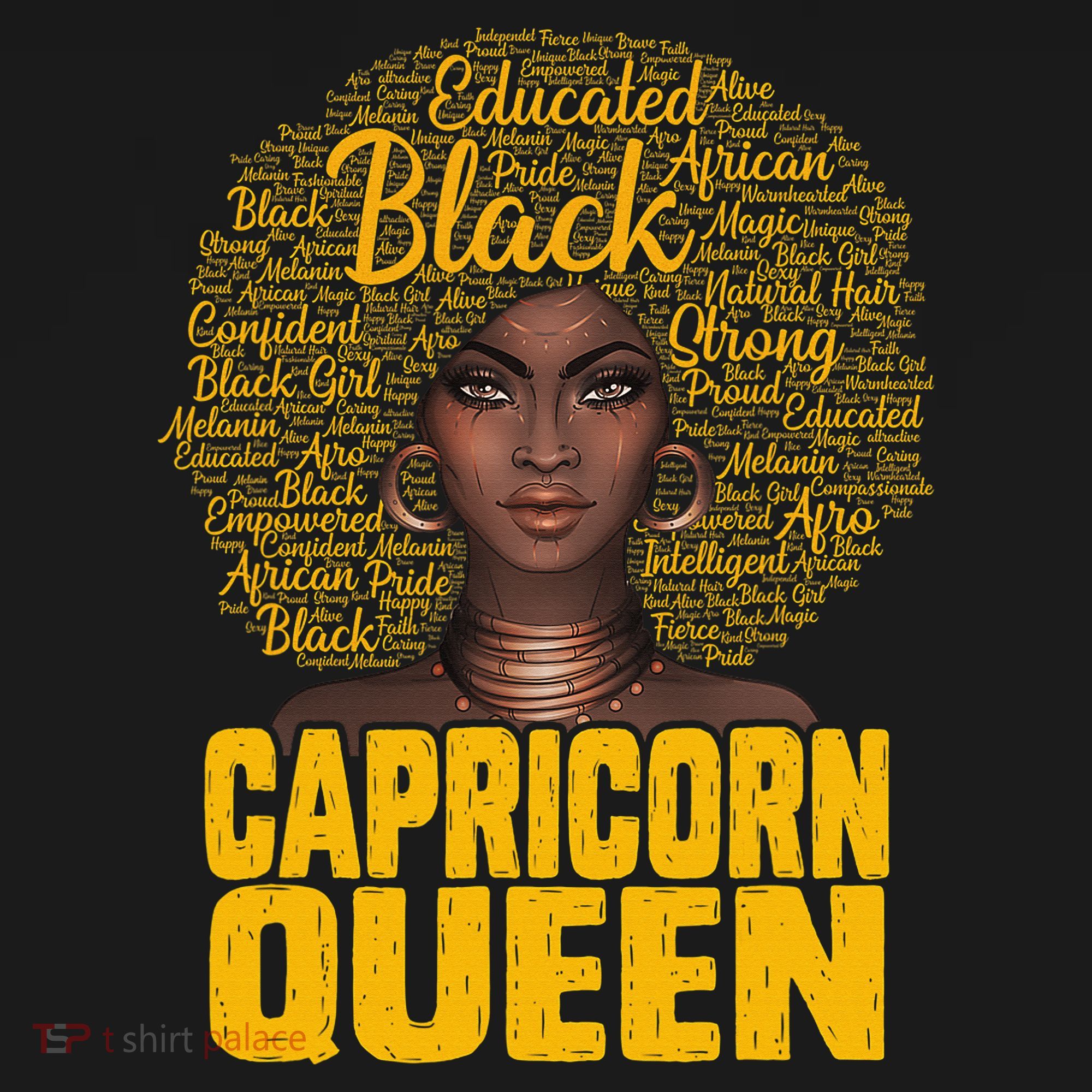 Capricorn Queen Black Woman Natural Hair Afro  Zodiac Women's Hoodie