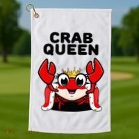 Crab Queen Crab Crab Golf Towel thumb 1