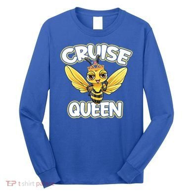 Cruise Queen Cruise Ship Cute Bee Design Beach Vacation Gift Long Sleeve Shirt