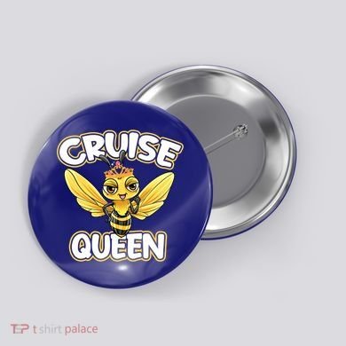 Cruise Queen Cruise Ship Cute Bee Design Beach Vacation Gift Button