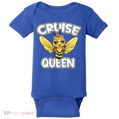 Cruise Queen Cruise Ship Cute Bee Design Beach Vacation Gift Baby Bodysuit