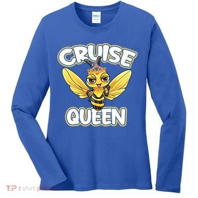 Cruise Queen Cruise Ship Cute Bee Design Beach Vacation Gift Women's Long Sleeve Shirt