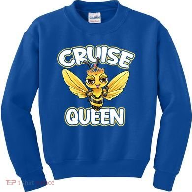 Cruise Queen Cruise Ship Cute Bee Design Beach Vacation Gift Kids Sweatshirt
