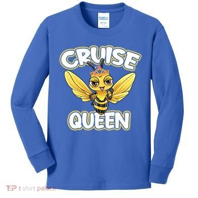 Cruise Queen Cruise Ship Cute Bee Design Beach Vacation Gift Kids Long Sleeve Shirt