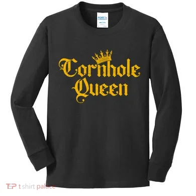 Cornhole Queen Kids Long Sleeve Shirt