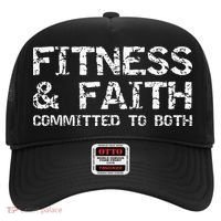 Christian Quote For Men Fitness & Faith Committed To Both Hat thumb 0