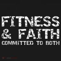 Christian Quote For Men Fitness & Faith Committed To Both Cropped Pullover Crew thumb 4