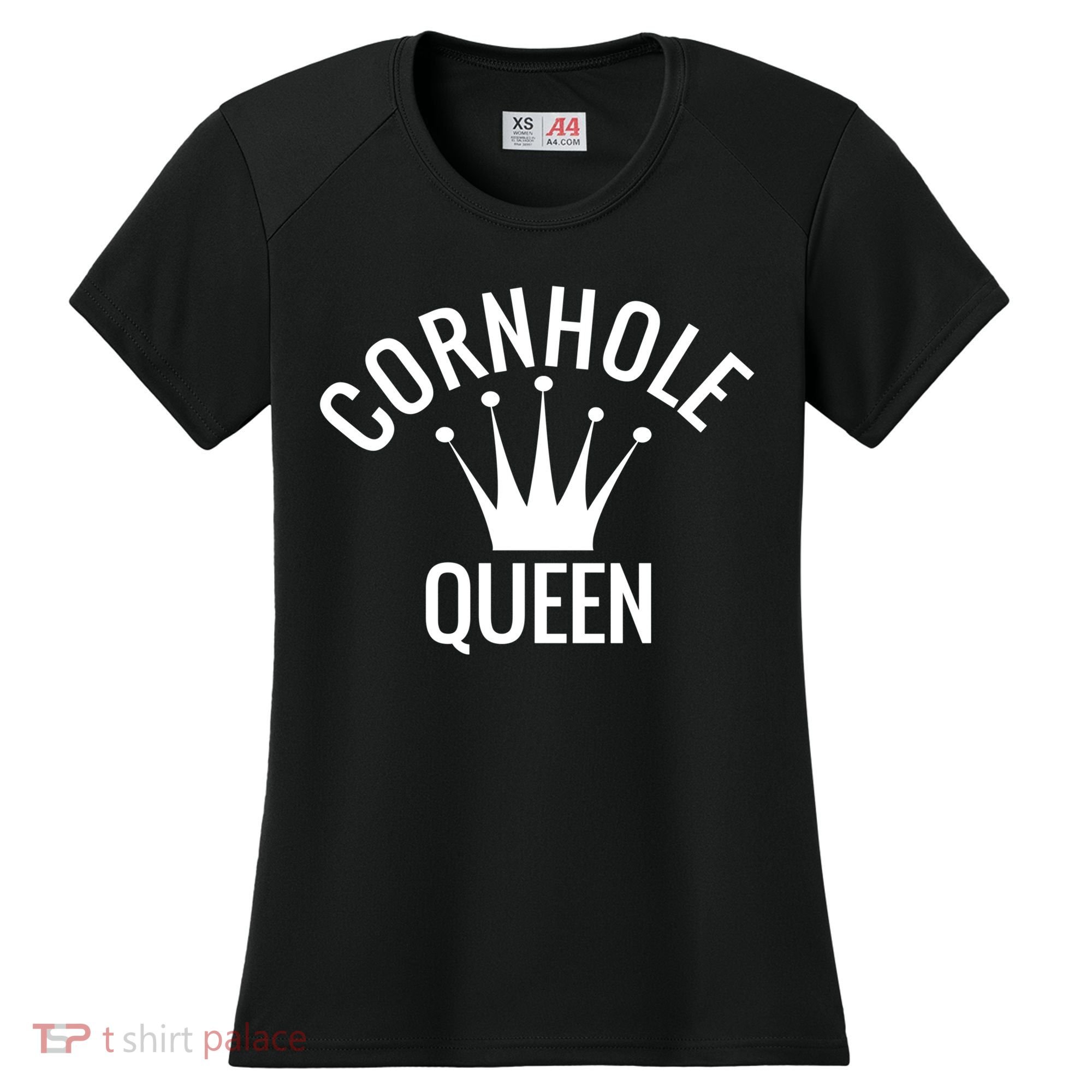 Cornhole Queen Gift Cornhole Champion Crown Gift Women's Cooling Performance Crew T-Shirt
