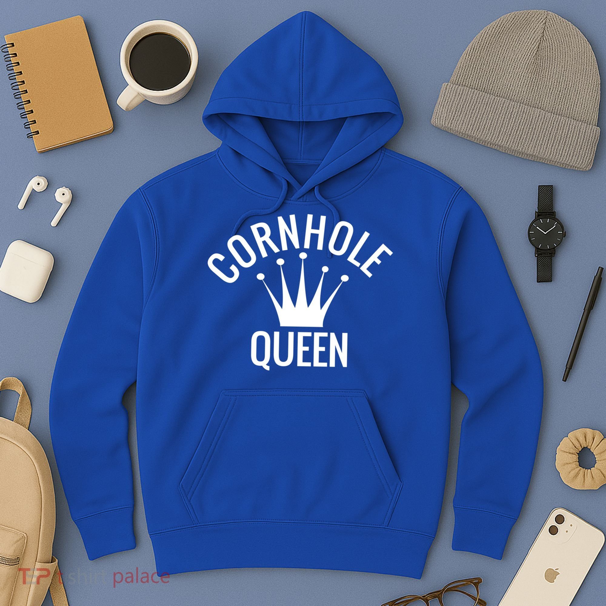 Cornhole Queen Gift Cornhole Champion Crown Gift Hoodie