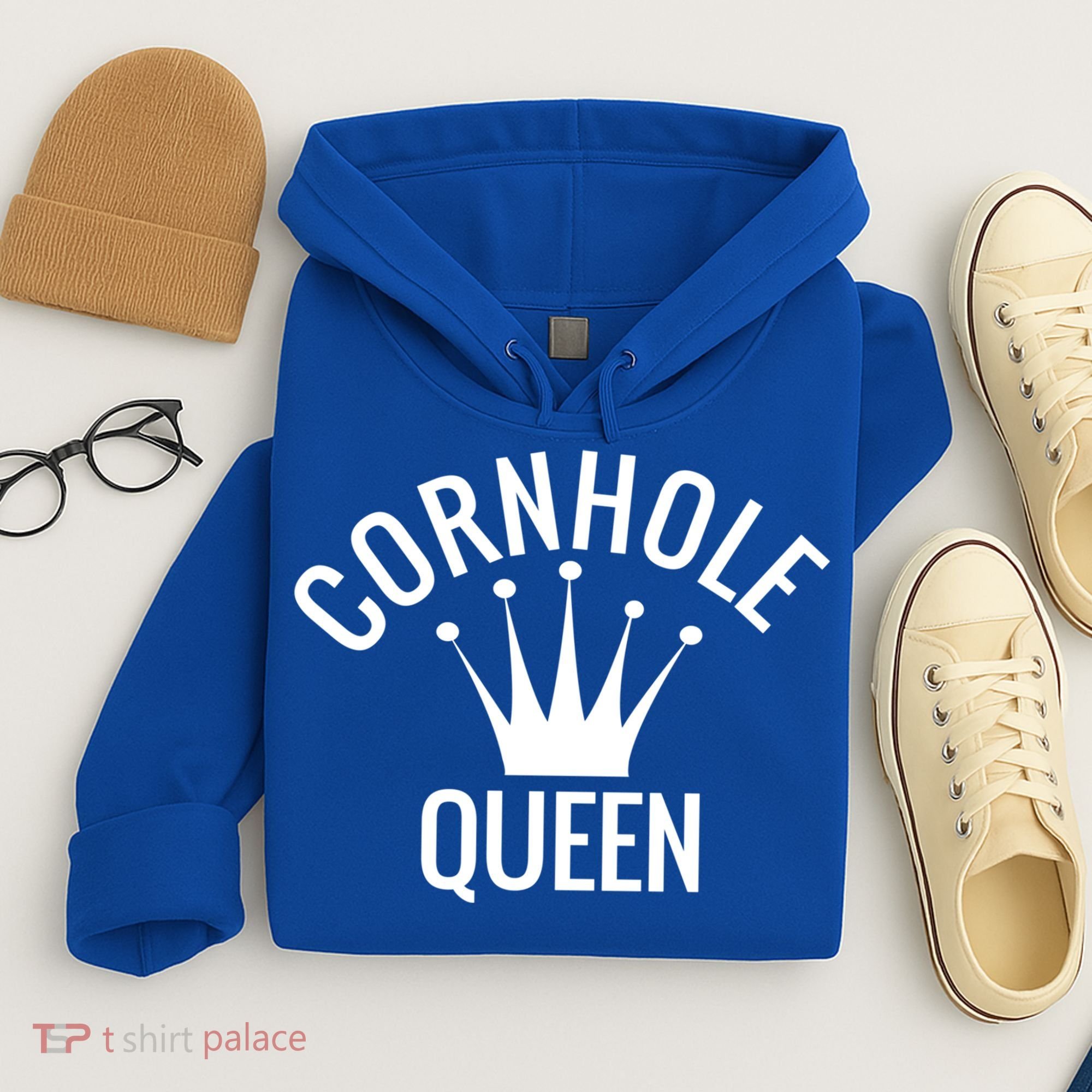 Cornhole Queen Gift Cornhole Champion Crown Gift Hoodie