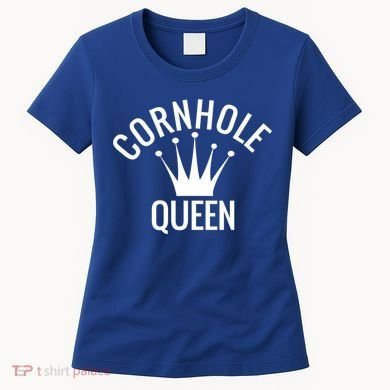 Cornhole Queen Gift Cornhole Champion Crown Gift Women's T-Shirt