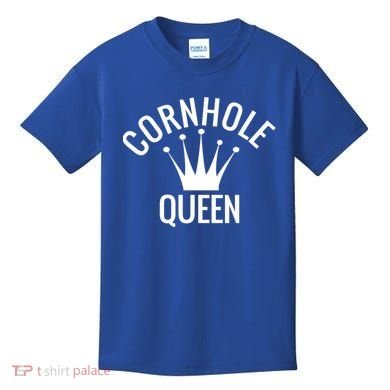 Cornhole Queen Gift Cornhole Champion Crown Gift Kids T-Shirt