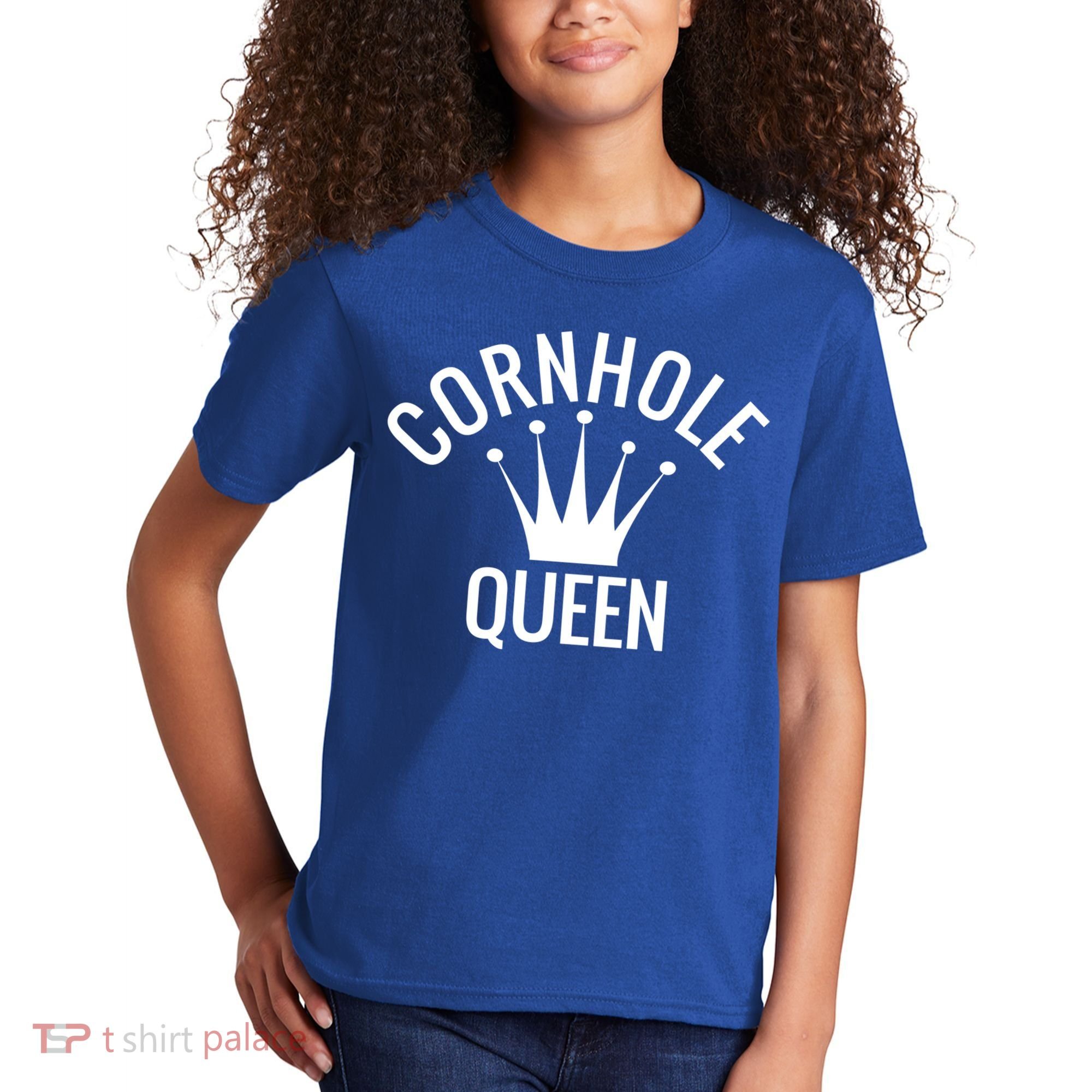 Cornhole Queen Gift Cornhole Champion Crown Gift Kids T-Shirt