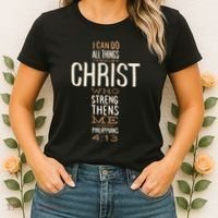 Christian Quote I Can Do All Things Through Christ Who Strengthens Me Women's T-Shirt thumb 2