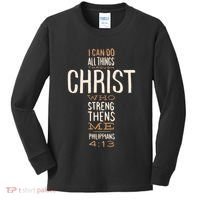 Christian Quote I Can Do All Things Through Christ Who Strengthens Me Kids Long Sleeve Shirt thumb 0