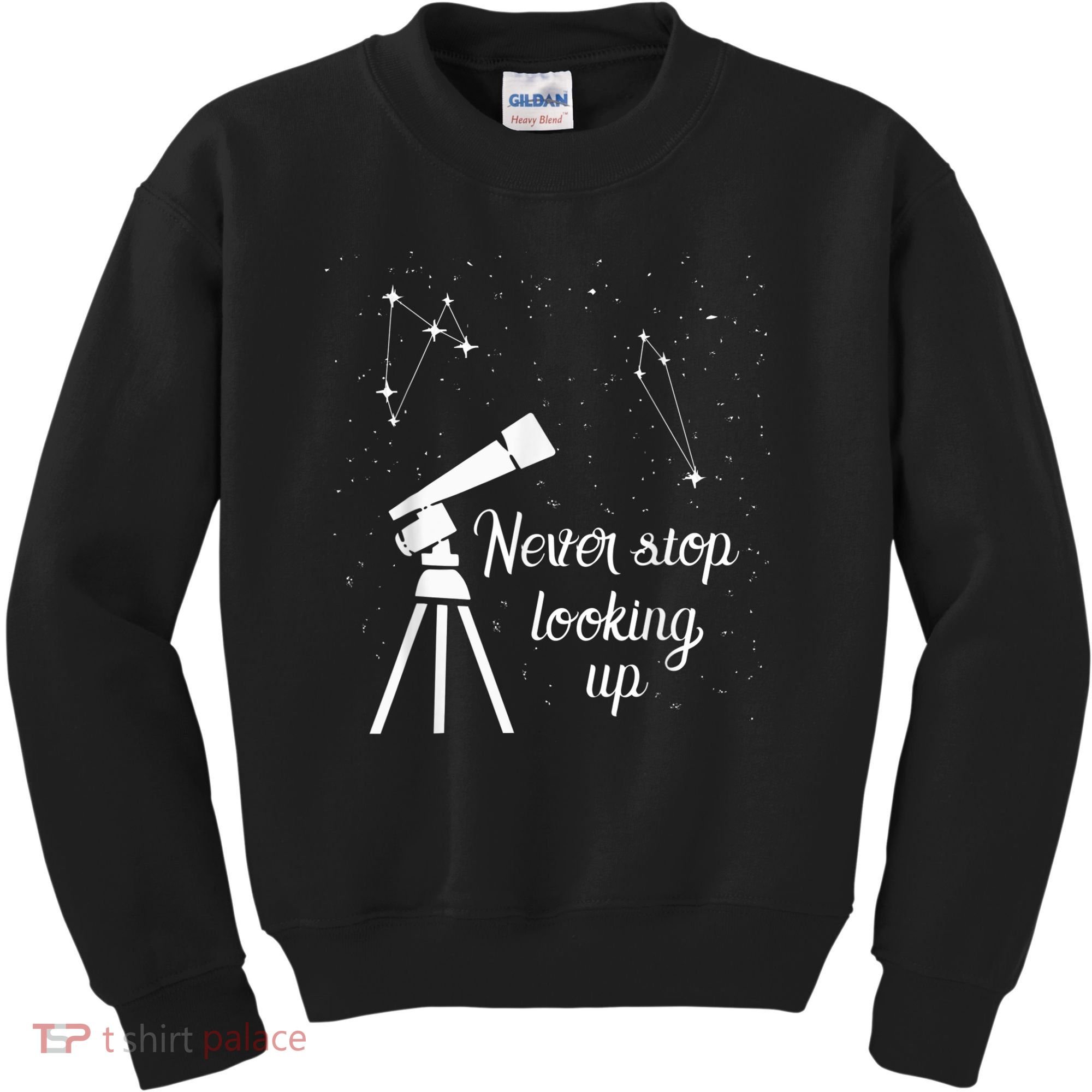 Constellation Quote Never Stop Looking Up Astronomer Kids Sweatshirt