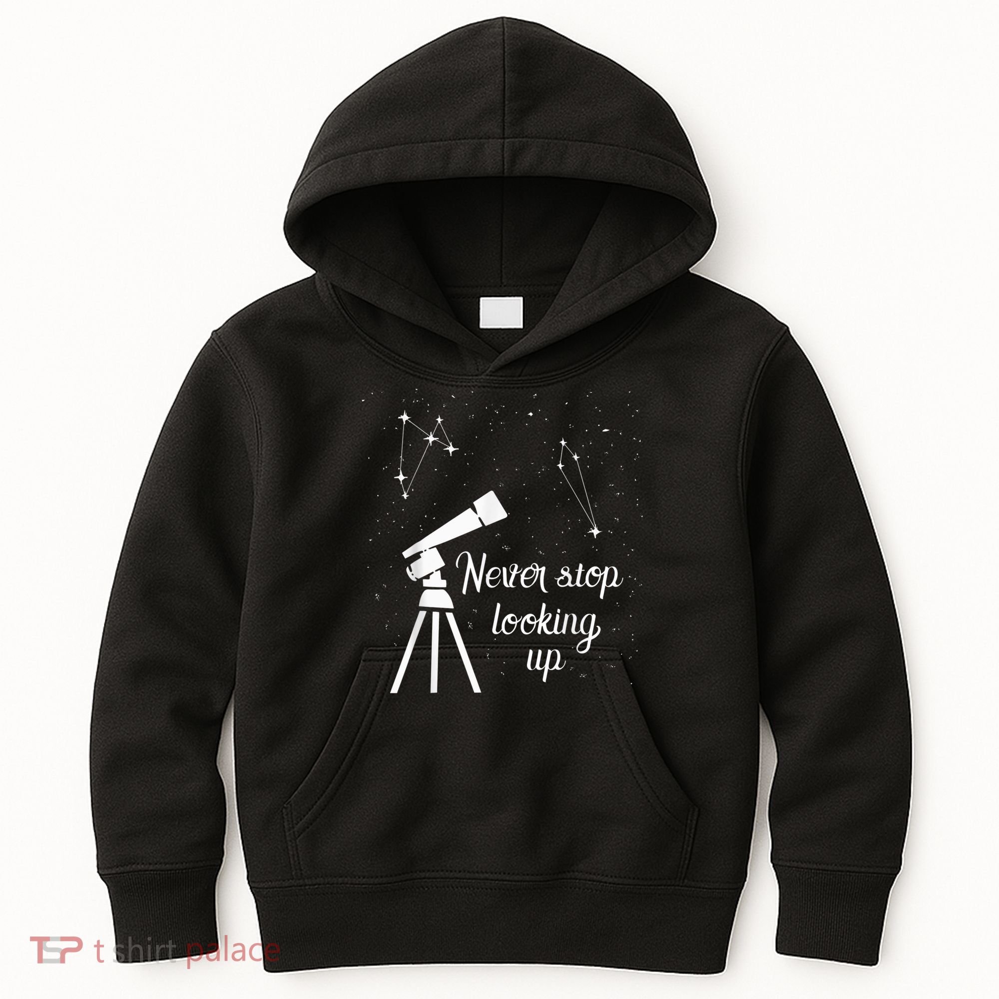 Constellation Quote Never Stop Looking Up Astronomer Kids Hoodie