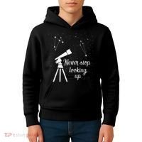 Constellation Quote Never Stop Looking Up Astronomer Kids Hoodie thumb 4