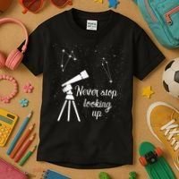 Constellation Quote Never Stop Looking Up Astronomer Kids T-Shirt thumb 3