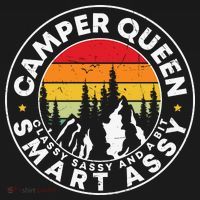 Camper Queen Smart Assy , Classy Sassy And A Bit Logo Camping Women's Tank Top thumb 5