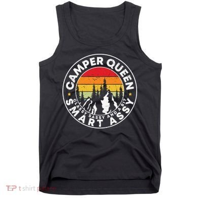 Camper Queen Smart Assy , Classy Sassy And A Bit Logo Camping Tank Top