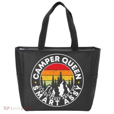 Camper Queen Smart Assy , Classy Sassy And A Bit Logo Camping Tote Bag