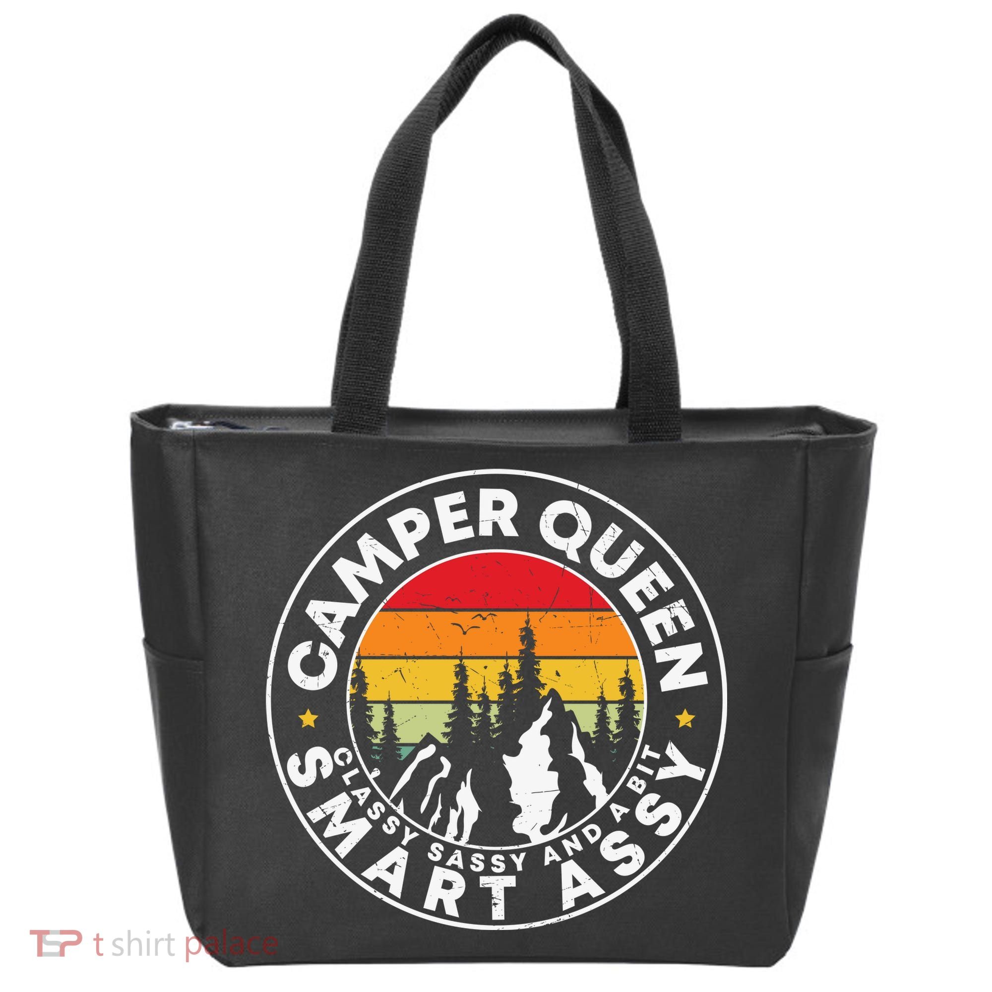 Camper Queen Smart Assy , Classy Sassy And A Bit Logo Camping Tote Bag