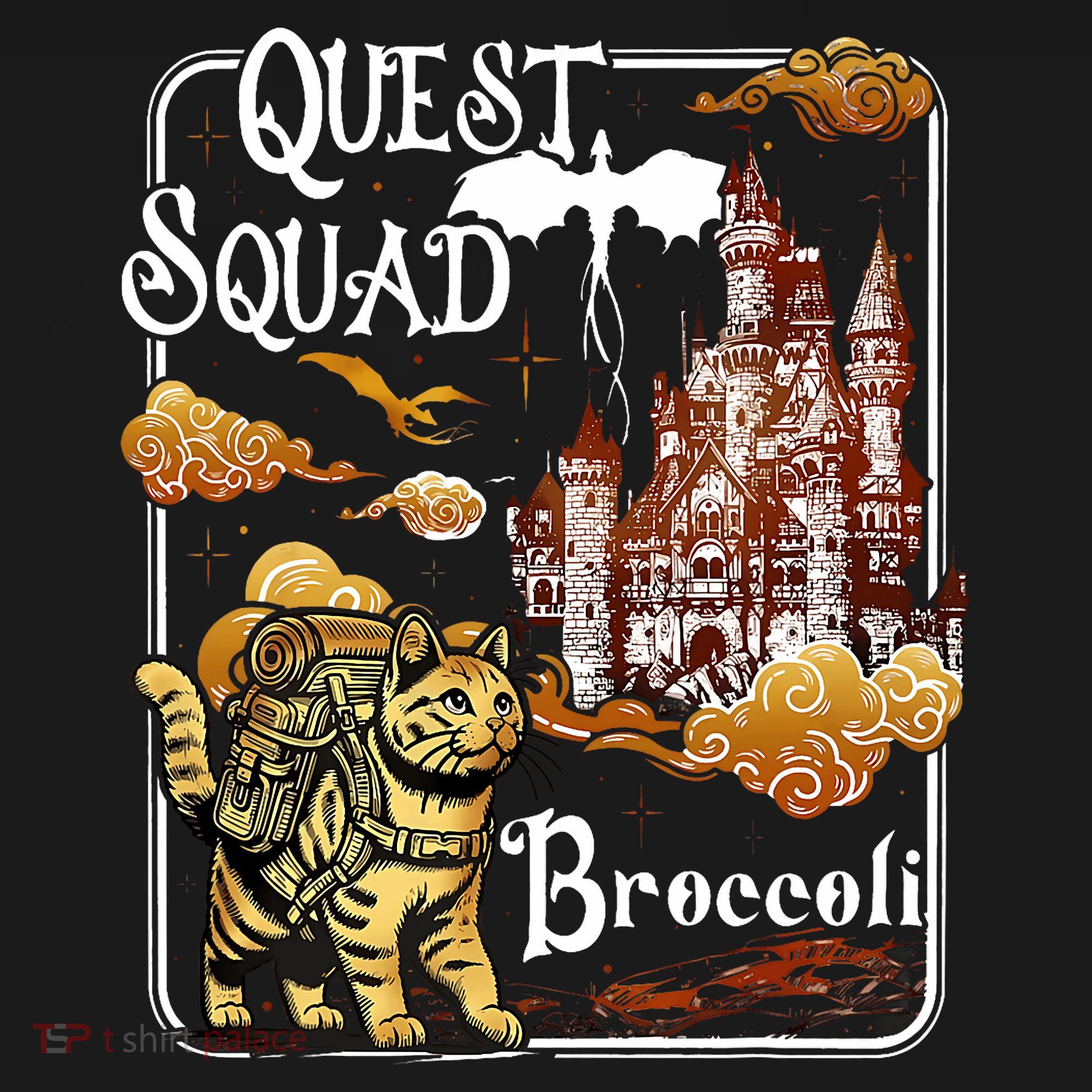 Cat Quest Squad Broccoli USA-Made Doggie Bandana
