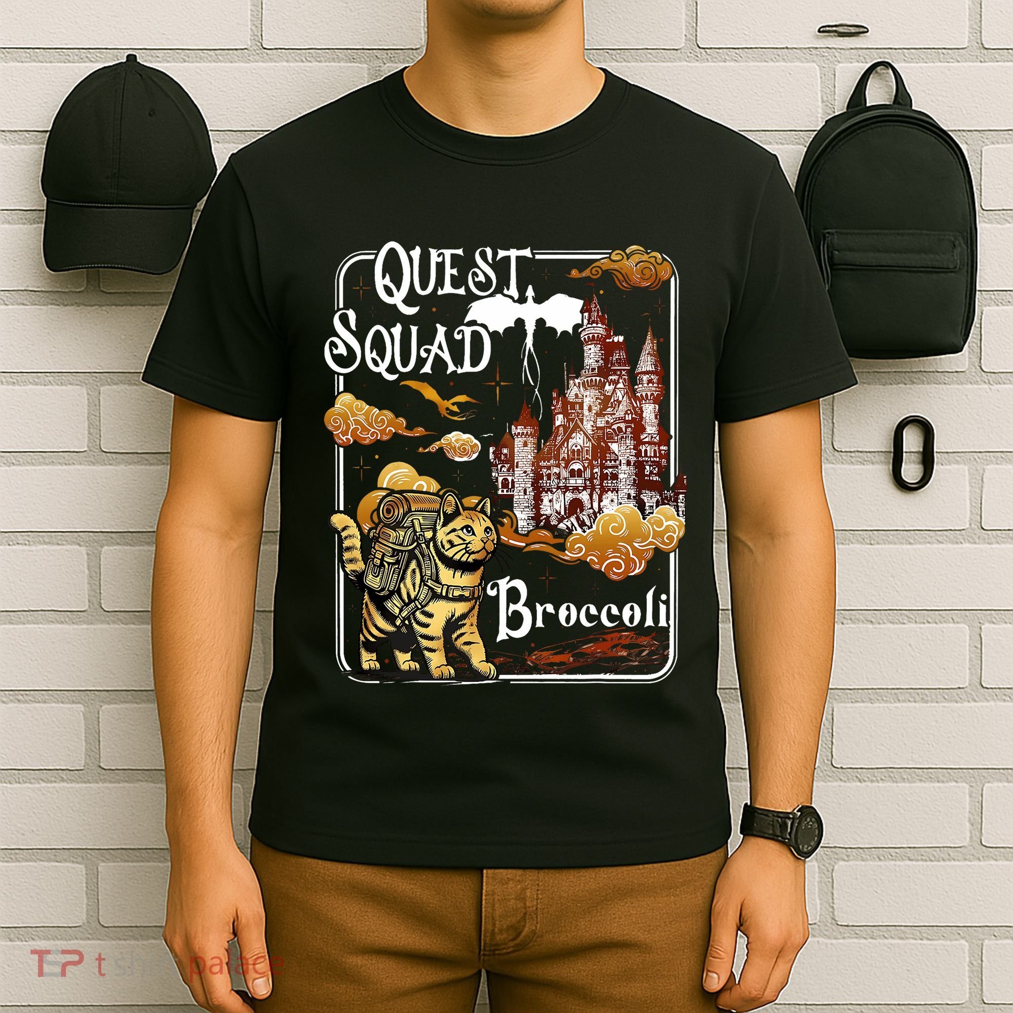 Cat Quest Squad Broccoli T-Shirt