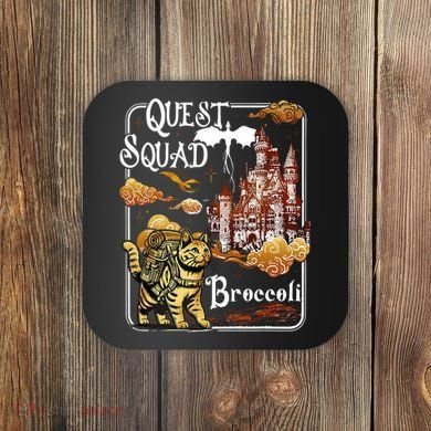 Cat Quest Squad Broccoli Coaster