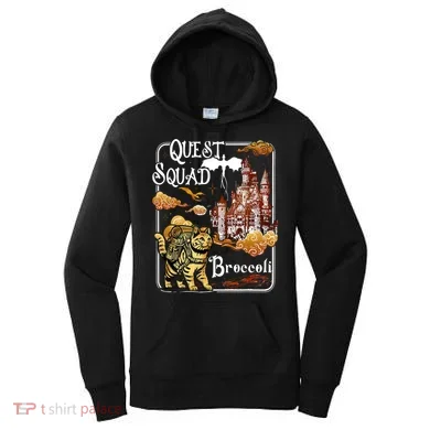 Cat Quest Squad Broccoli Women's Hoodie