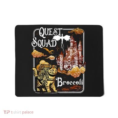 Cat Quest Squad Broccoli Mousepad