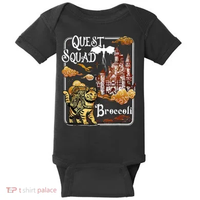Cat Quest Squad Broccoli Baby Bodysuit